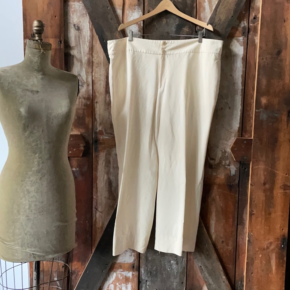 Silk off white/cream lined pants